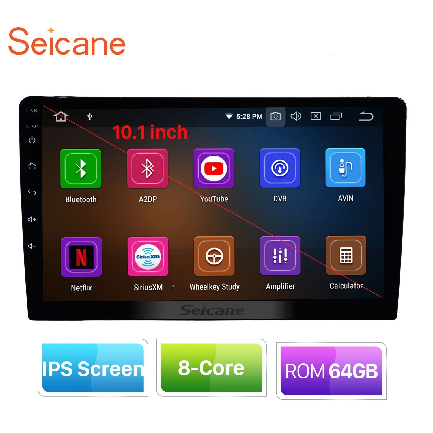 Универсальный Автомобильный мультимедийный плеер Seicane Android 10 0 IPS 1 дюйма один Din