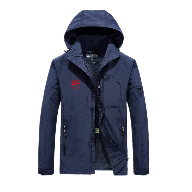 

2021 Ducati Spring Autumn Hot Men's Jacket Waterproof Windproof Military Uniform Casual Hooded Windbreaker Fashion Jacket Men