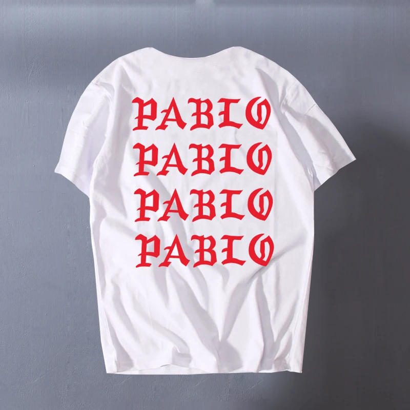 Мужская футболка с короткими рукавами PADEGAO West Pablo в стиле хип-хоп принтом I Feel Like Paul