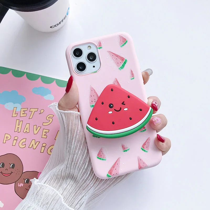 

Cute Fruit Avocado Soft TPU Case For Huawei P40 P20 Lite Ring Stand Case for Huawei P30 Pro Mate 20 30 pro Capa Fundas Cover