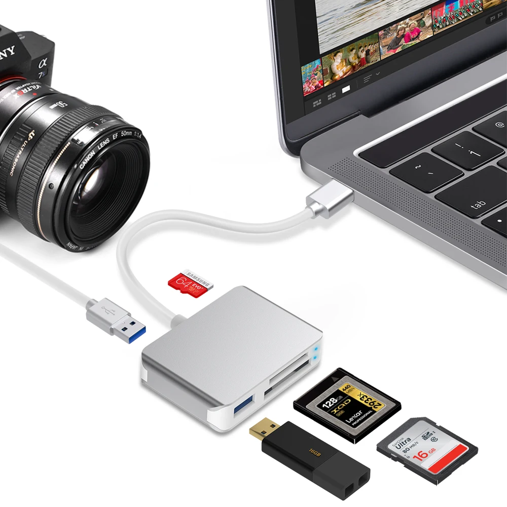Устройство для чтения карт памяти Rocketek Type C/ USB 3 0 XQD SD/TF Micro SD Высокоскоростная