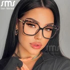 Квадратный анти-синий светильник, очки для женщин, большая оправа TR90, модные компьютерные очки, мужской синий светильник, блокирующие очки