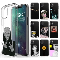 great art aesthetic david mona lisa case for iphone 12 x xr xs max 5 5s se soft tpu for iphone 7 8 6 6s plus 11 pro max covers