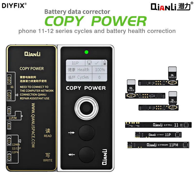 

Qianli Copy Power Battery Data Corrector For iPhone 11 12 Series Battery Cycle Data Changer Health Warnning Remove Programmer