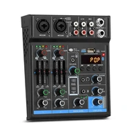 professional audio mixe sound board console 4 channel digital usb bluetooth compatible dj controller 48v power for stage band
