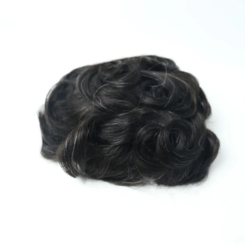 Супер тонкая кожа для мужчин s Toupee замена волос система 100% человеческие волосы V