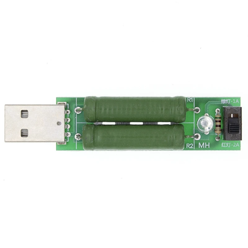 USB Port Mini Discharge Load Resistor Digital Current Voltage Meter Tester 2A/1A With Switch 1A Green Led / 2A Red | Электронные