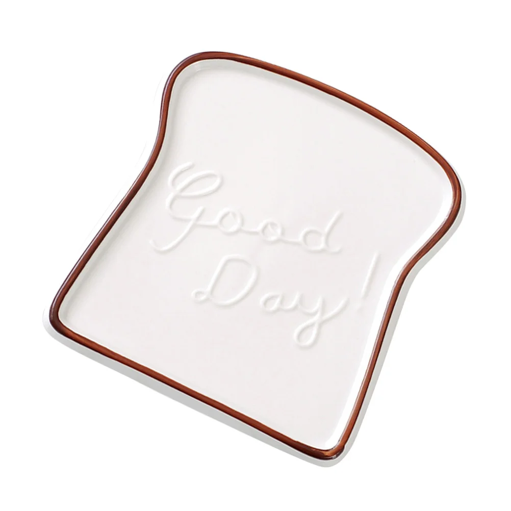 

Creative Ceramic Toast Shaped Dinner Plate Porcelain Bread Salad Dessert Plate Morning Dish for Kitchen Party Restaurant