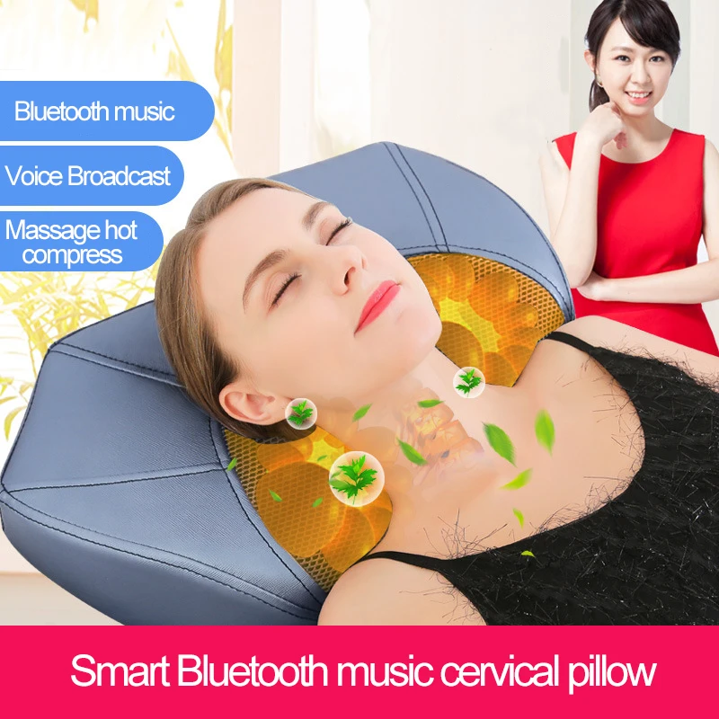 Умная Bluetooth музыкальная Массажная подушка для ремонта шейного отдела