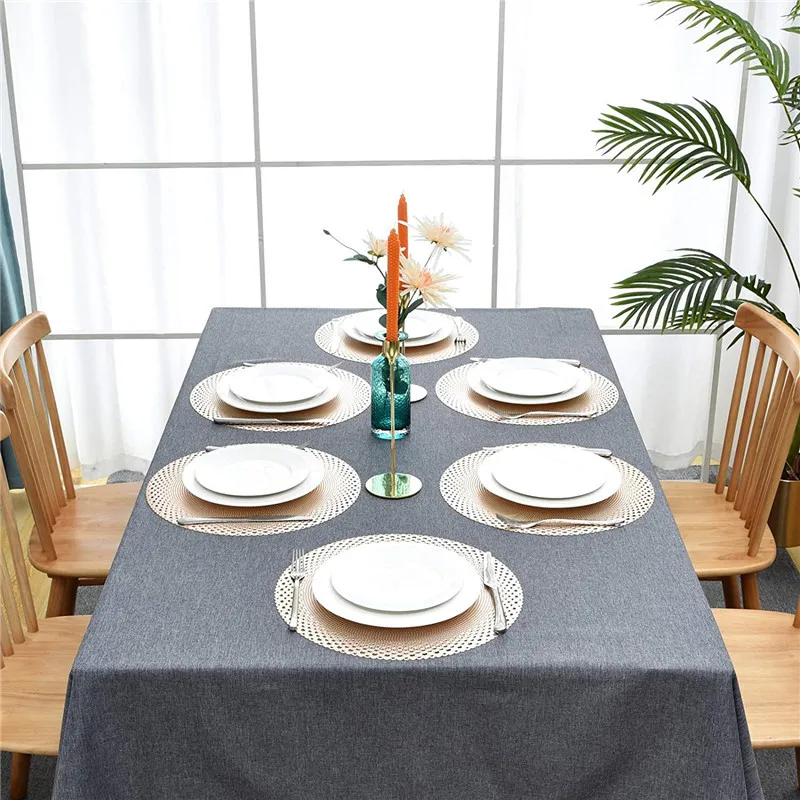 

2021 Newest Hot Hollow Round Placemat Table Mats Coaster Pads Heat-Resistant Wipeable Waterproof Anti-Slip Pads table placemats