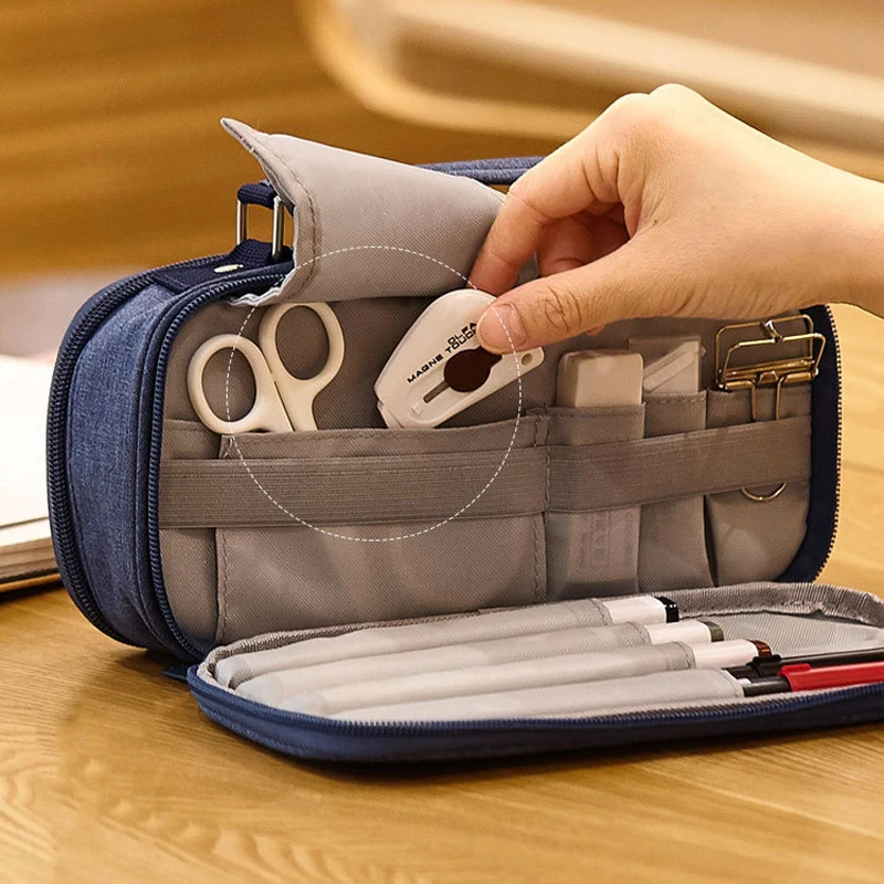 Двухслойный холщовый чехол для карандашей большой вместимости Kawai детские