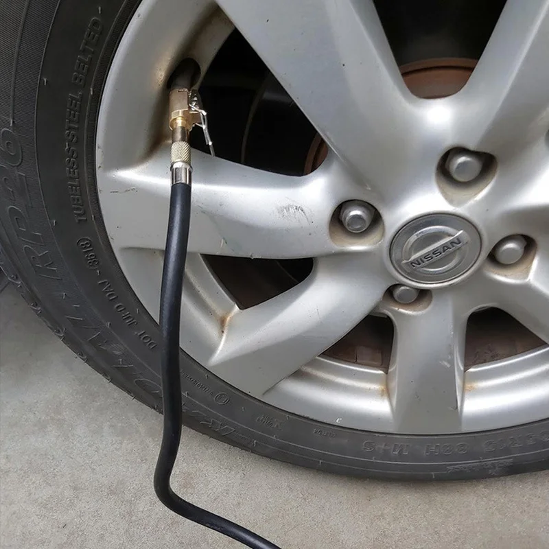 

8mm Brass Portable Deflatable Car Tire Wheel Air Chuck Pump Valve Clip Clamp Connector Adapter Auto Accessories for Compressor