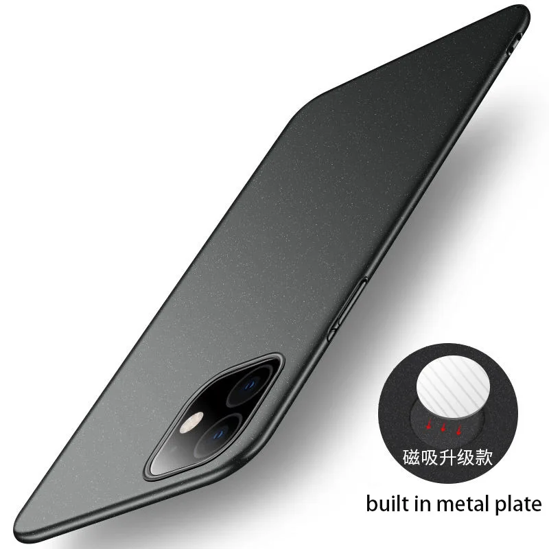 black with metal Для iPhone 11 Pro чехол матовый, в стиле AI Xuan iPhone 11 металлический пластиковый магнитный автомобильный держатель Крышка для iPhone 11 Pro Max - Цвет: black with metal