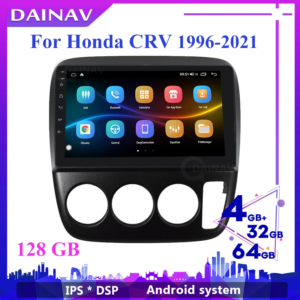 

Автомагнитола 6G + 128G Android 10,0 для Honda CRV CR-V 1996 1997 1998 1999-2021, мультимедийный плеер, аудиоплеер, навигация GPS, 2 Din