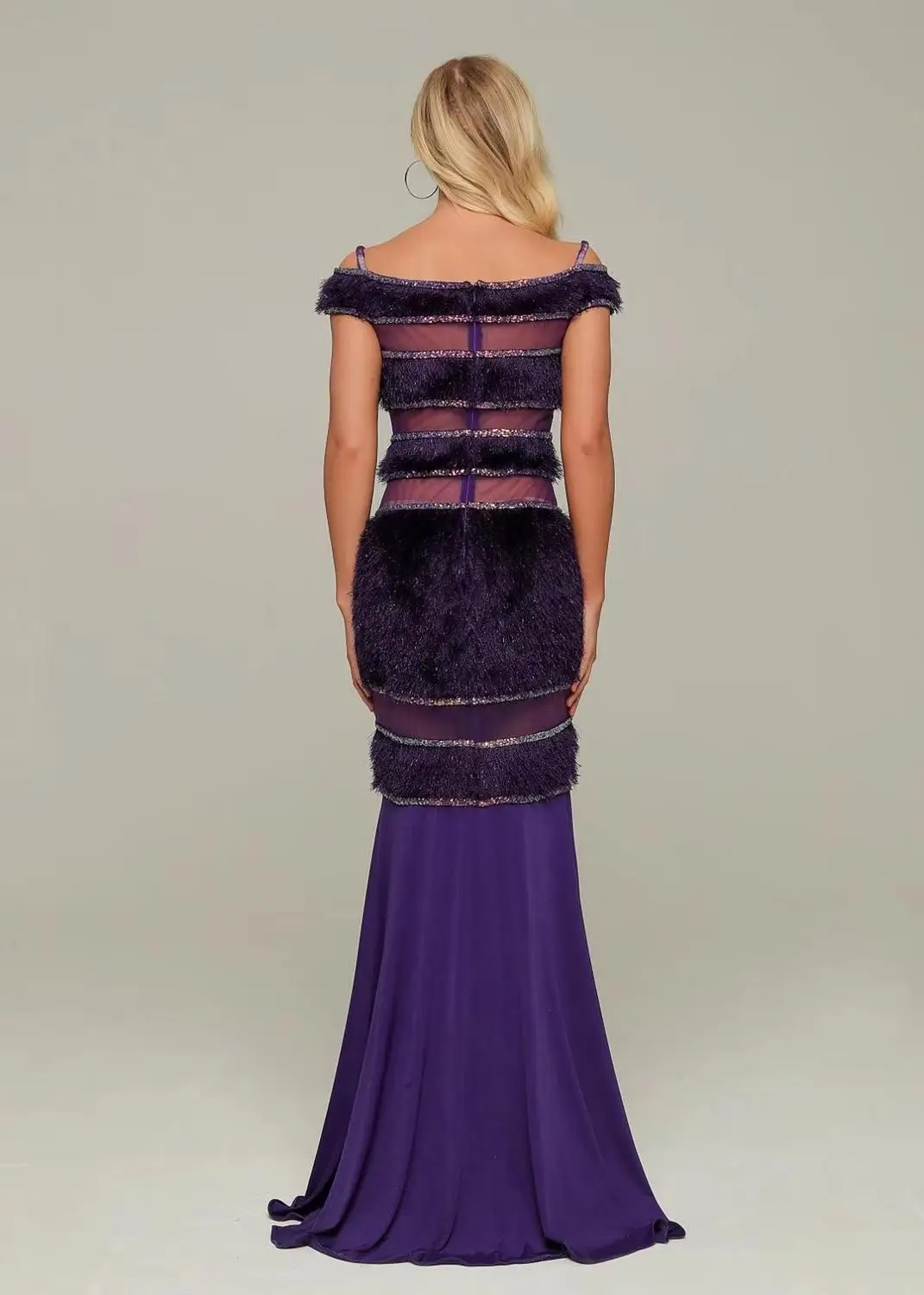 

2020 New Women purple Mesh Off Shoulder Vestido Celebrity evening party bodycon bandage dresses