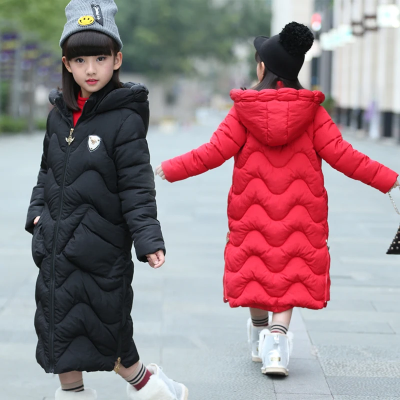 2018 зимняя длинная куртка с хлопковой подкладкой для девочек детей стиль