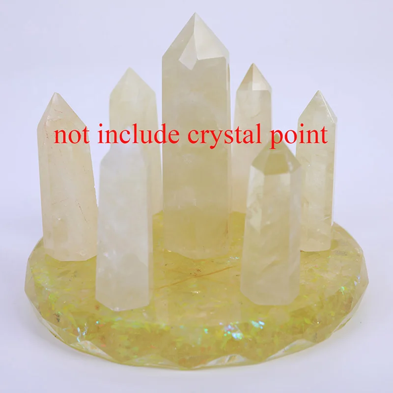

Rose Quartz Citrine Resin Plate Natural Stone Seven Star Plate Round Resin Healing Balancing Energy Cystal Handcrafts Ornaments