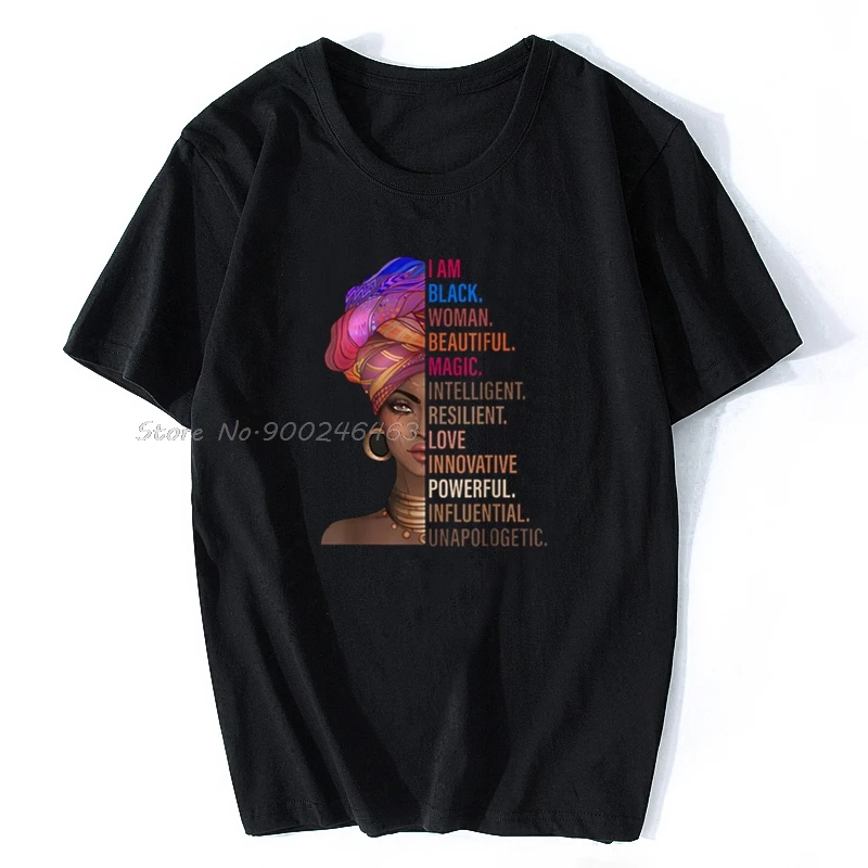 I Am Черная Женская футболка с месяцем истории Мужская мужские хлопковые футболки