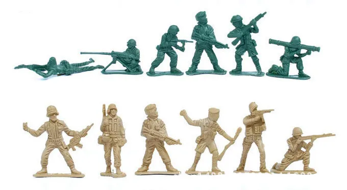 50 шт./лот 5 см пластиковая солдатская модель военный Солдат Второй мировой войны