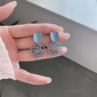 2021 fashion korean style hollow flower earrings for women delicate pendant dangle earrings girls sweet jewelry gift brincos