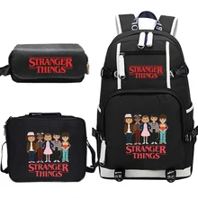 Stranger Things Canvas Backpack Set School Bags for Girls Boys College Students Travel Rucksack Teenage Laptop Travel Backpacks