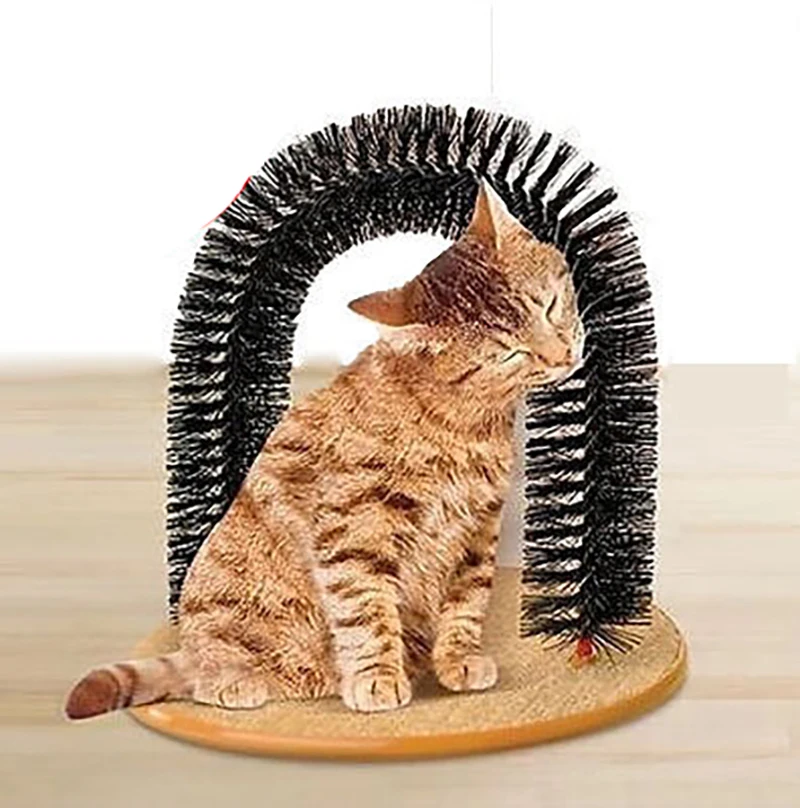 Хорошая Арка кошка самонагруженная с круглой флисовой основой игрушечная щётка