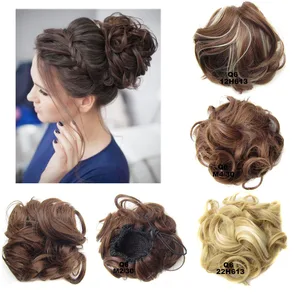 Синтетический шиньон Jeedou с кудрявыми волосами, прокладка для пучка, резинка, 60 г, шикарные и модные популярные трендовые шиньоны для волос