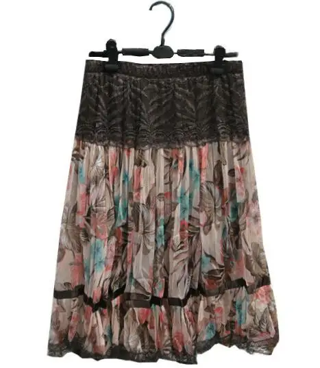 2020 lace skirts grace fashion women skirt large size print bohemia medium beautiful lady DF209 |