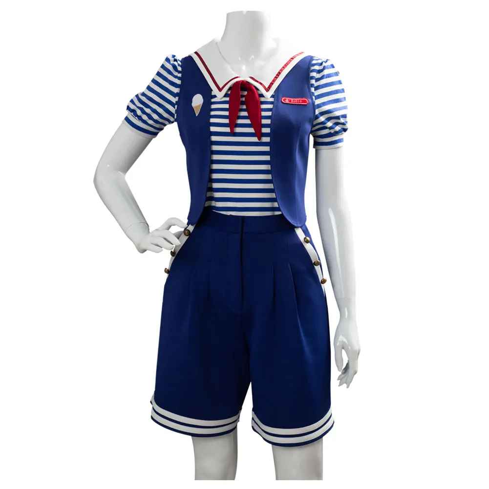 

(In Stock) Stranger Cosplay Things Robin Scoops Ahoy Costume Dress Uniform Girl Women Halloween Carnival Costume Dropshipping
