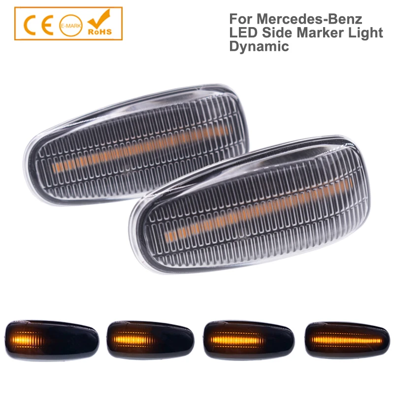 

2 x For Mercedes-BENZ E-Class W210 C-Class W202 W208 Led Dynamic Side Marker Turn Signal Light Sequential Blinker Light