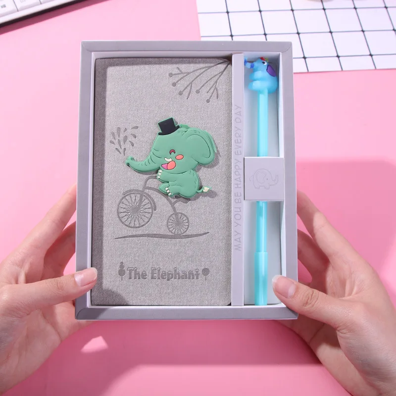 

Cute cartoon flamingo student notebook office notebook cute girl book with pen set gift