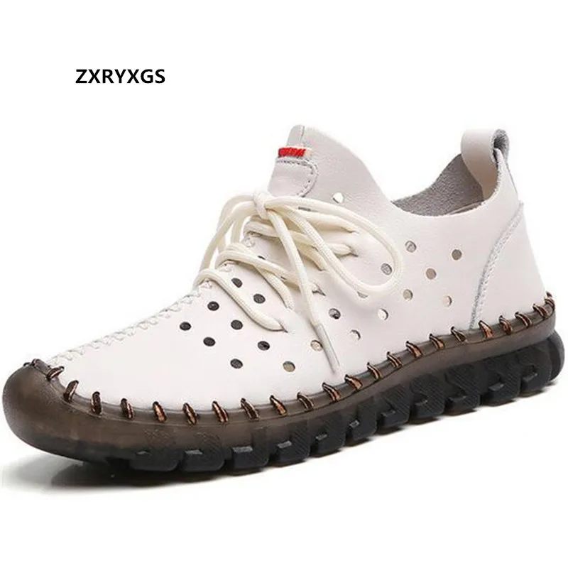 

Женские босоножки из воловьей кожи, дышащие удобные сандалии на плоской подошве, повседневная обувь, лето-осень 2023