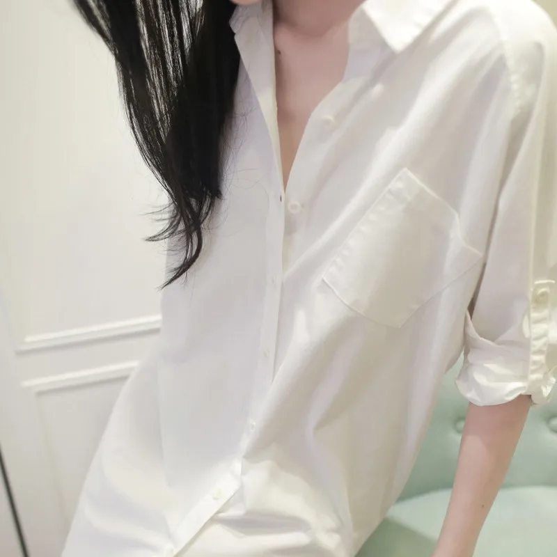 Женская Элегантная блузка в классическом стиле BF сексуальная свободная рубашка