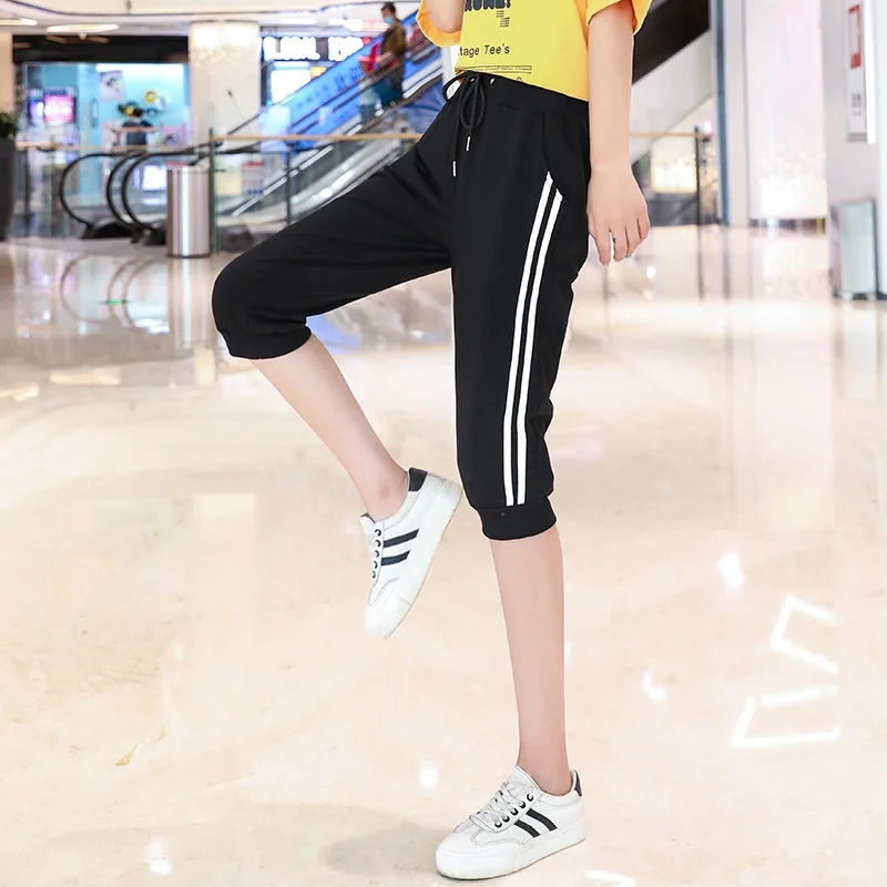 Капри летние тонкие женские спортивные шорты бриджи свободного покроя 2020 новый