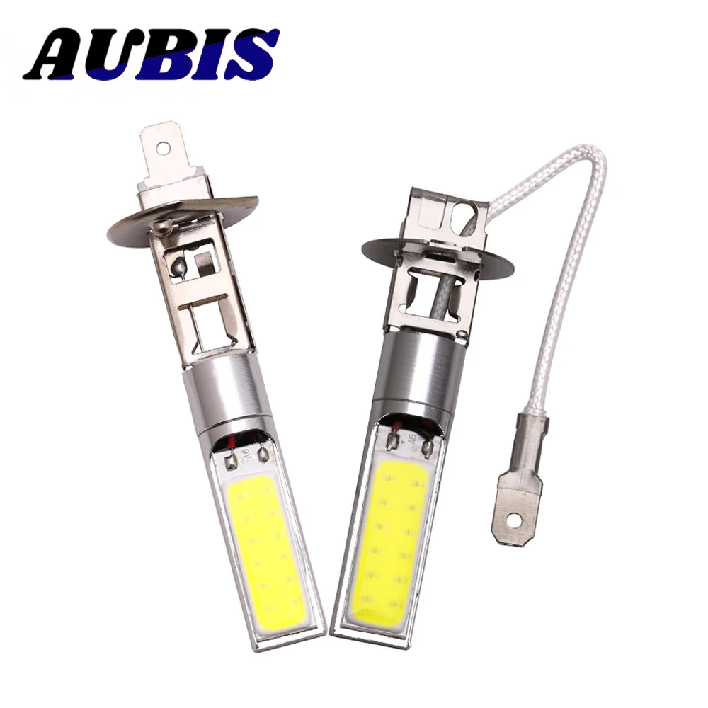 

1pcs H1 H3 COB 24SMD LED Bulb Car Fog Light Super Bright 6000K Automobile Headlight Day Running Lamp For Auto model light DC12V