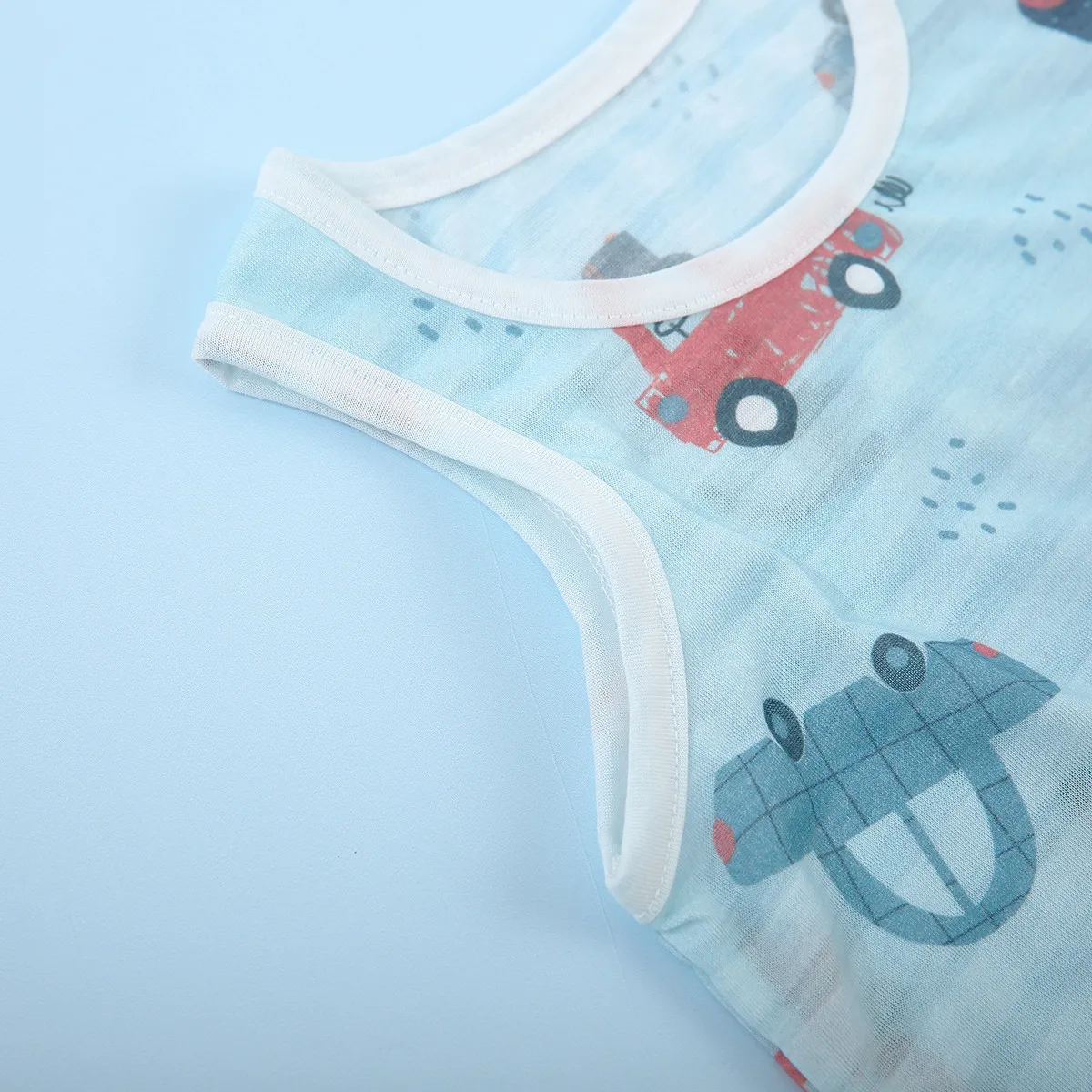 

Baby Boys Girls Summer Clothes Print Sleeveless Vest Tops Kids Casual Soft Tracksuits