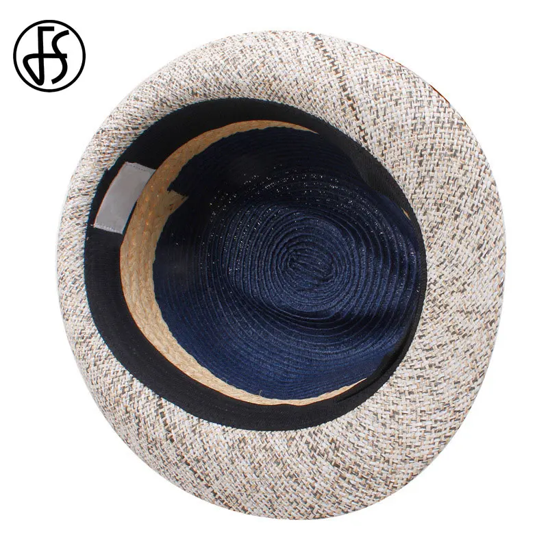 Женская летняя Соломенная Панама FS Jazz коричневые шляпы с широкими полями пляжная