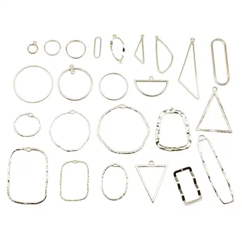 10 pcs., Gilded geometric pendants for earrings