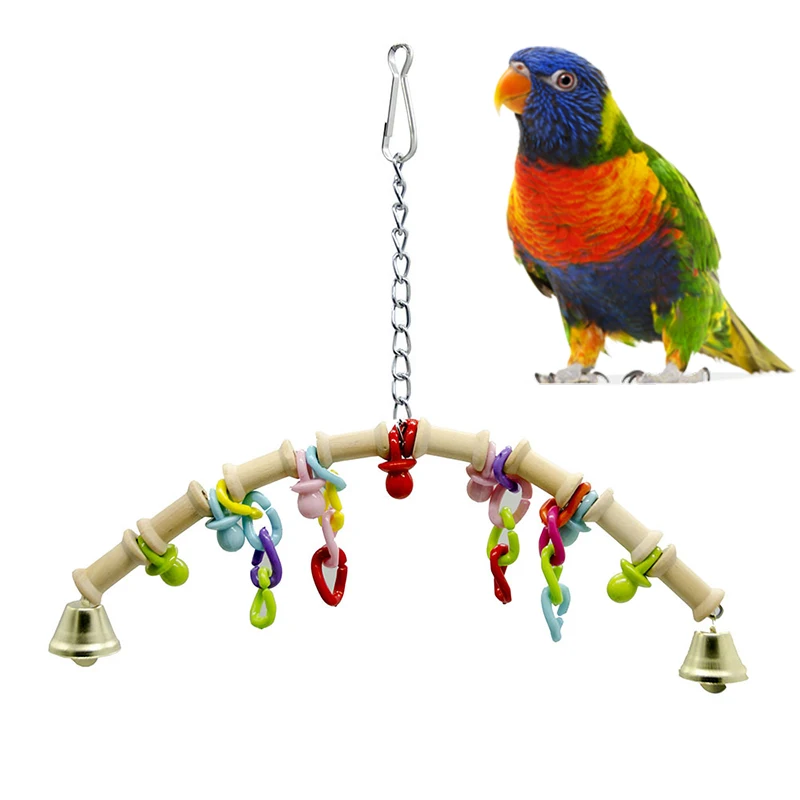 1 шт. попугай окунь игрушка интерактивный звонок дизайн малых и средних