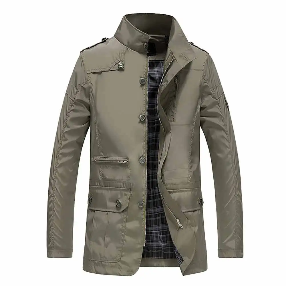 

Мужская водонепроницаемая ветровка с воротником-стойкой, на молнии