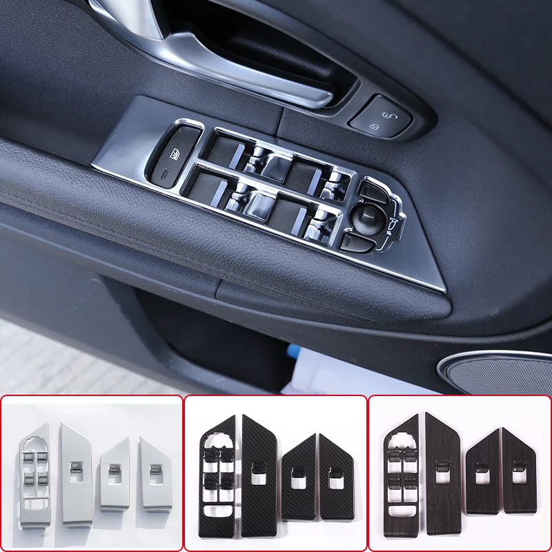 

4pcs Car Window Lift Switch Button Control Panel Frame Cover Trim For Land Rover Range Rover Evoque 2012-2018 Interior Accessory