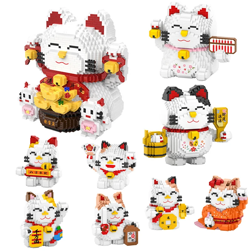 HC большой Лаки Фортуна Cat Деньги счеты НДС животных 3D модель DIY Алмазная мини