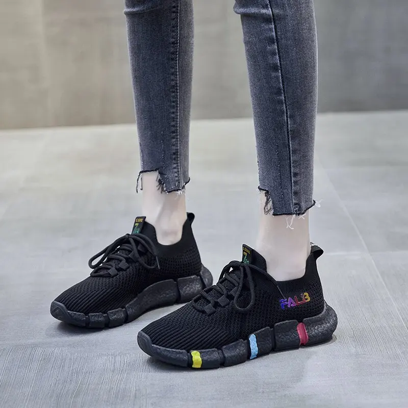 Дышащие кроссовки для бега женские светильник спортивной обуви мода в Корейском