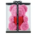 2020 дропшиппинг 40 см Роза Мишка сердце искусственный цветок Роза Мишка Тедди для женщин Валентина Свадьба День рождения Рождественский подарок 4