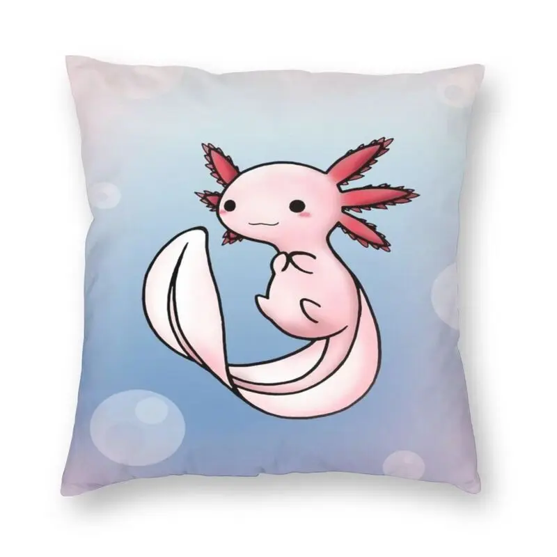 

Наволочка для подушки Axolotl, 45x45 см, украшение, 3D печать, рыба, саламандра, очаровательная декоративная подушка для автомобиля, две стороны
