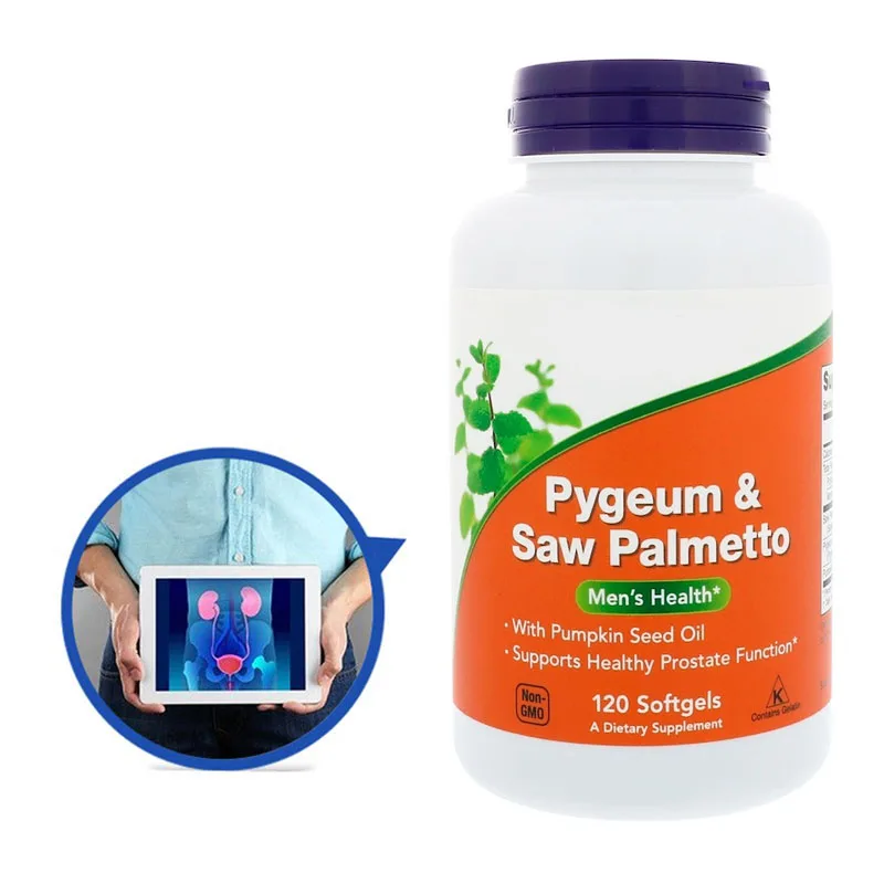 

American Pygeum Saw Palmetto with pumpkin seed oil 120 Softgels improve frequent micturition Men's Health