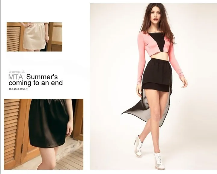 Шелковые атласы юбка-комбинация полускользящая имитирующая нижнюю юбку