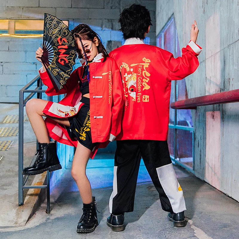 

2021 китайские детские костюмы для подиума, костюм для джазовых танцев для девочек, одежда для уличных танцев и выступлений для мальчиков, пра...