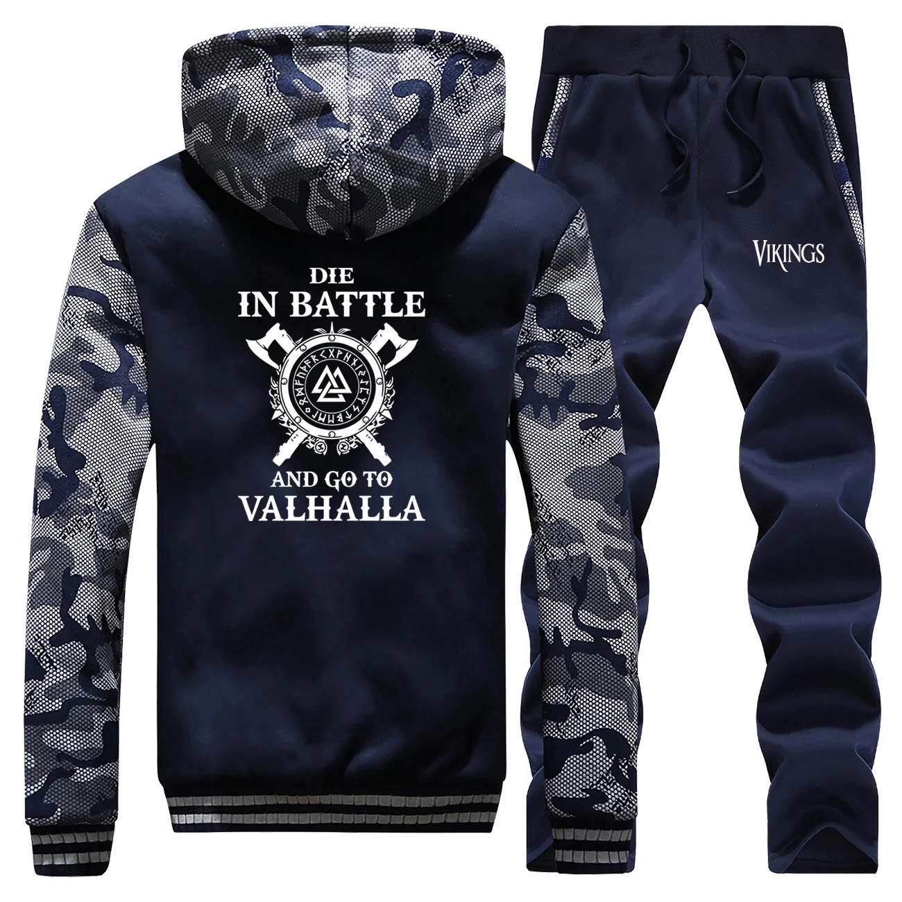 

Tv Show Odi Vikings Hoodie Men Die In Battle And Go To Valhalla Camo Hoodies Pants Sets Mens Winter Fleece Sweatshirt Sportswear