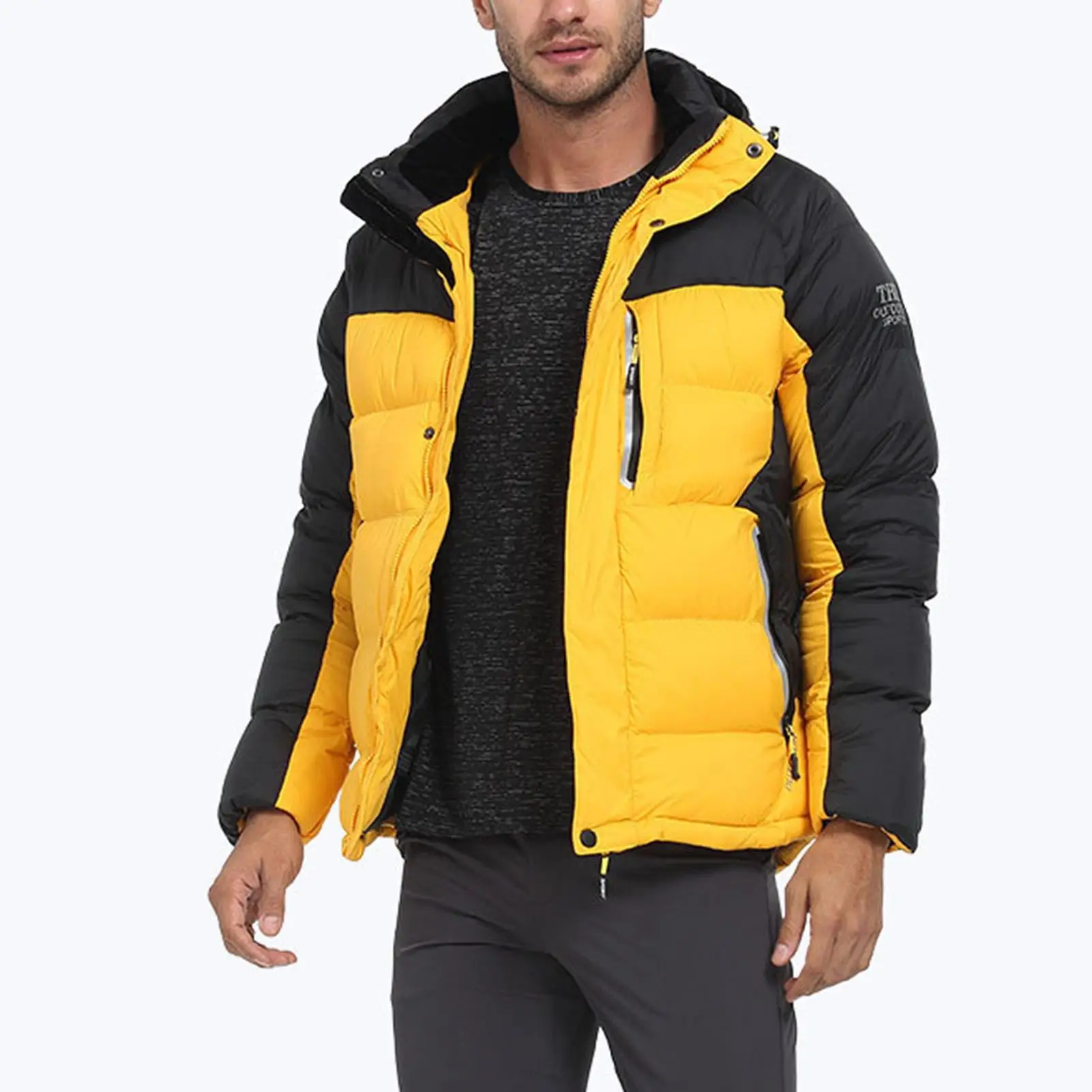 

Men Fashion Warm Waterproof Long Sleeve Zipper Windbreaker Hooded Jacket Coat For Outdoor Activities Casual Wear Fashion Jacket